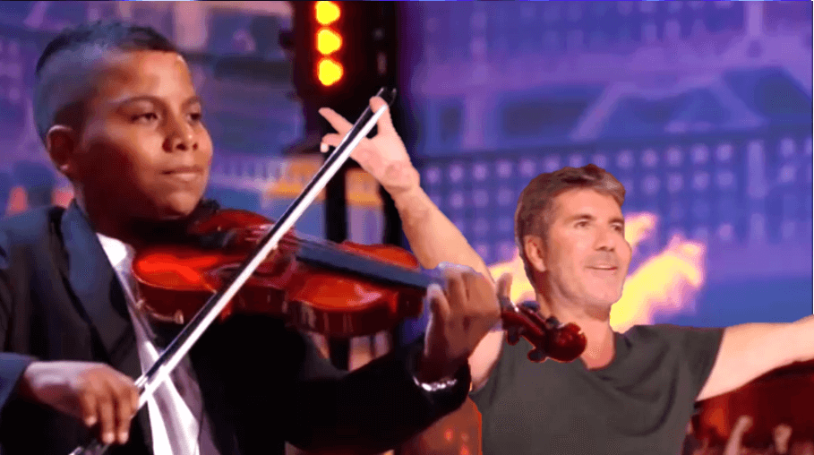 agt simon cowell golden buzzer child violinist