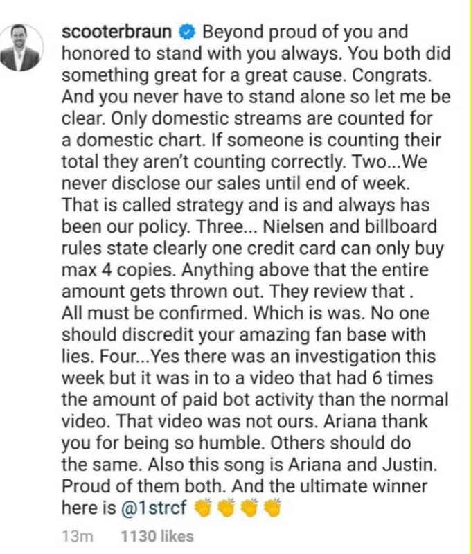 Justin Bieber Ariana Grande Scooter Braun