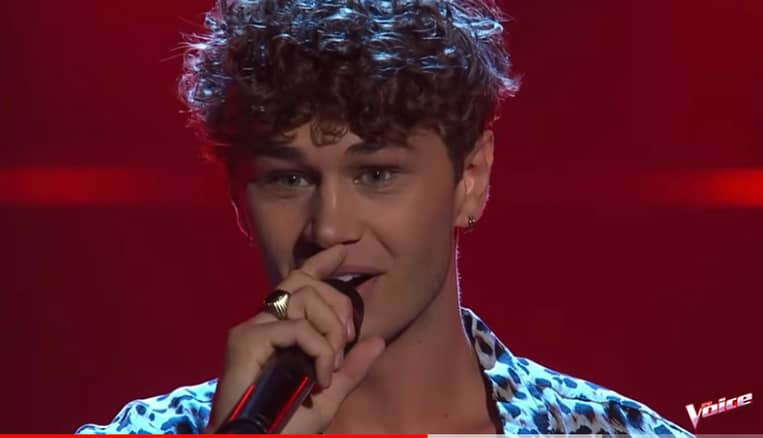 Matt Evans during his blind audition