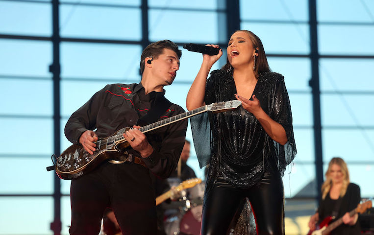 Gabby Barrett and Cade Foehner Perform on the ACM Award Stage