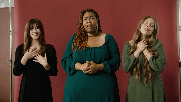 Sophia James, Christine Noel, Asytn Turr sing "Being Alive"