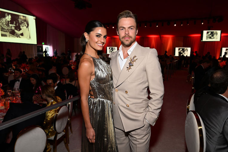 Hayley Erbert and Derek Hough at Elton John's AIDS Foundation's 30th Annual Academy Awards Viewing Party