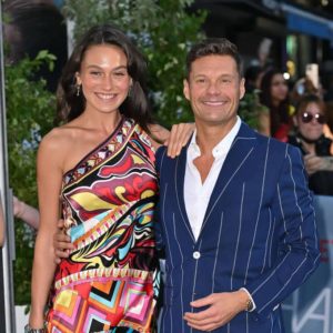 Aubrey Paige Petcosky and Ryan Seacrest walk the Tribeca Festival red carpet