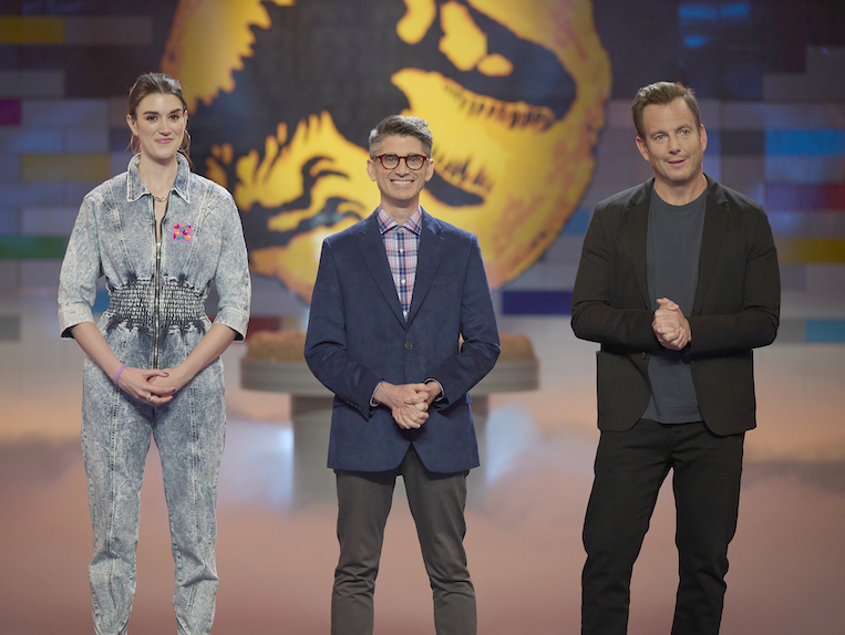 Amy Corbett, Jamie Berard, Will Arnett on 'LEGO Masters' Set