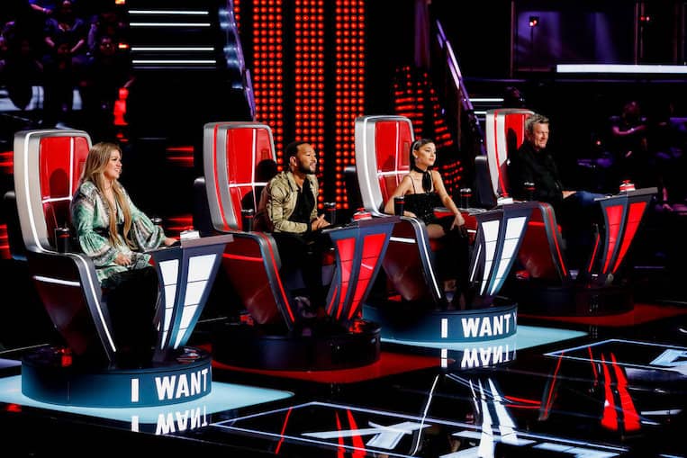 Blake Shelton, Kelly Clarkson, Ariana Grande, and John Legend on 'The Voice'