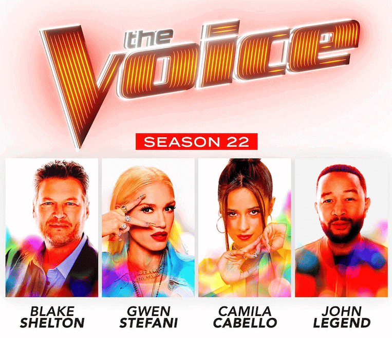 Blake Shelton, Gwen Stefani, Camila Cabello, and John Legend on 'The Voice'