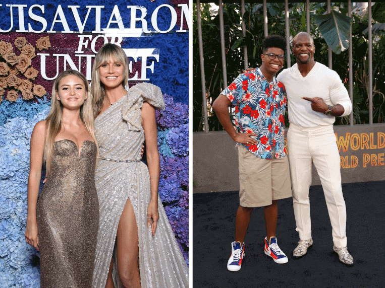 Leni Klum with Heidi Klum, Isaiah Crews with Terry Crews