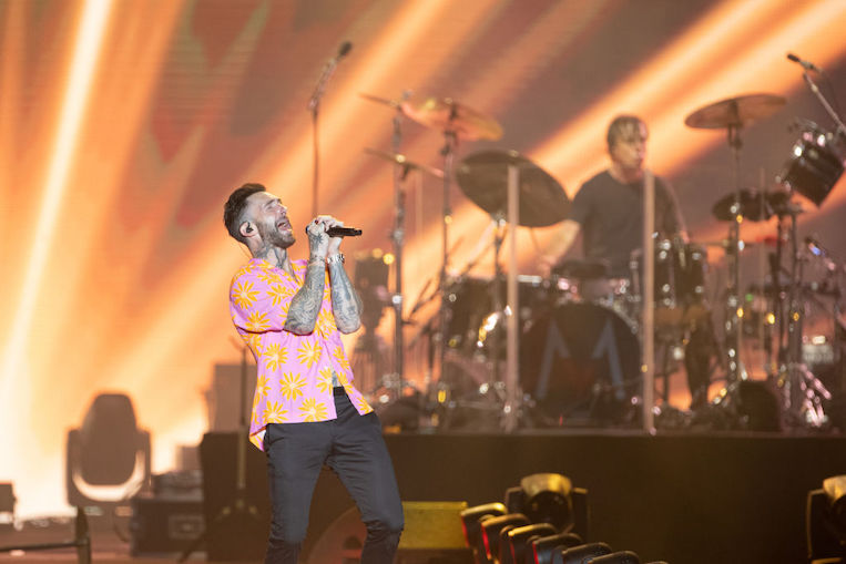 Adam Levine performing in Tel Aviv, Israel