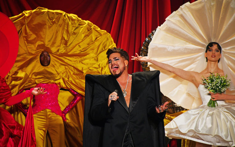 Adam Lambert performs on Harris Reed September 2022 Show