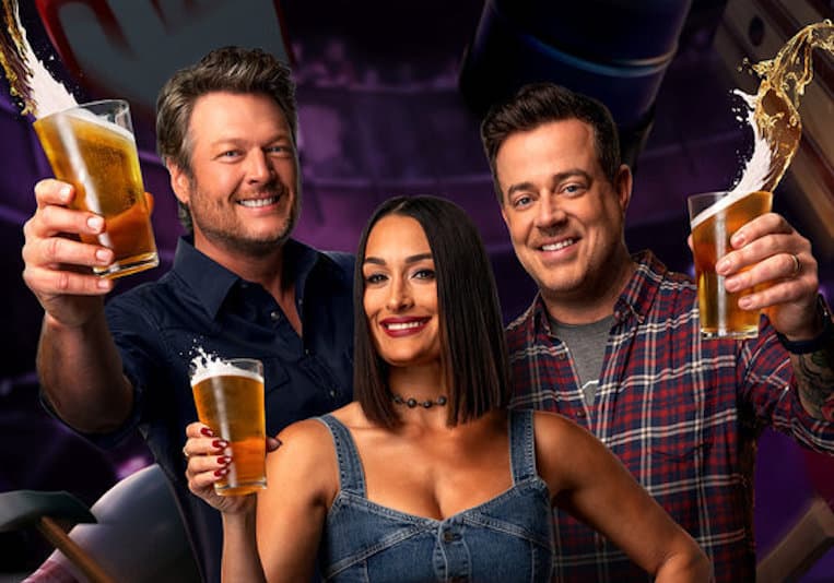 Blake Shelton, Nikki Bella, and Carson Daly on 'Barmageddon'