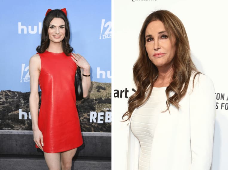 Dylan Mulvaney at the red carpet premiere of Hulu's "Reboot", Caitlyn Jenner at IMDb LIVE Presented By M&M'S At The Elton John AIDS Foundation Academy Awards Viewing Party