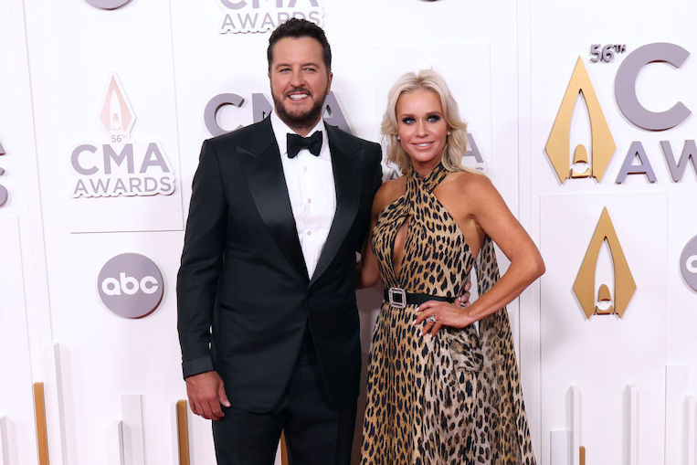 Luke Bryan and Caroline Boyer at the 56th Annual CMA Awards