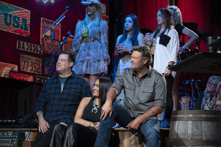 Carson Daly, Nikki Bella, and Blake Shelton on Barmageddon