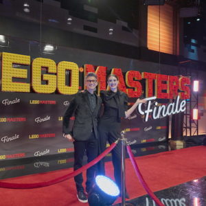 Judges Jamie Berard and Amy Corbett in the “Finale: Master Build” season finale episode of LEGO MASTERS