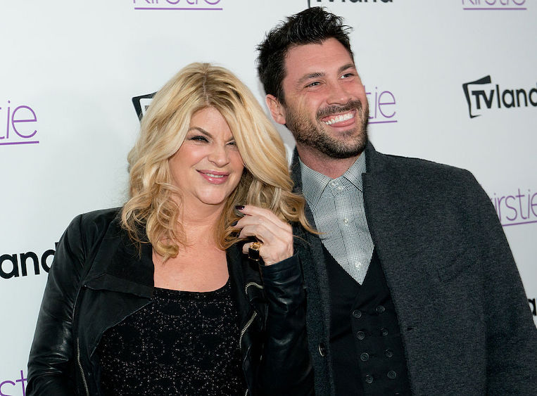 Kirstie Alley and Maks Chmerkovskiy at the premiere of "Kirstie"