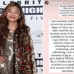 Angelica Hale at Celebrity Fight Night XXV, Angelica Hale via Instagram Stories