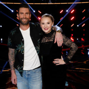 Addison Agan and Adam Levine on The Voice.