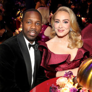 Adele and Rich Paul at the 65th Grammy Awards