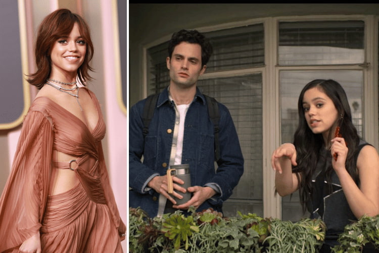 Jenna Ortega at the 80th Annual Golden Globe Awards, Jenna Ortega and Penn Badgley on 'YOU'