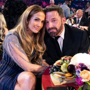Jennifer Lopez and Ben Affleck at the 65th GRAMMY Awards