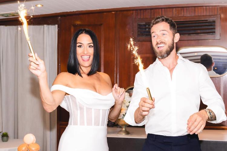 Nikki Bella and Artem Chigvinstev on their wedding day