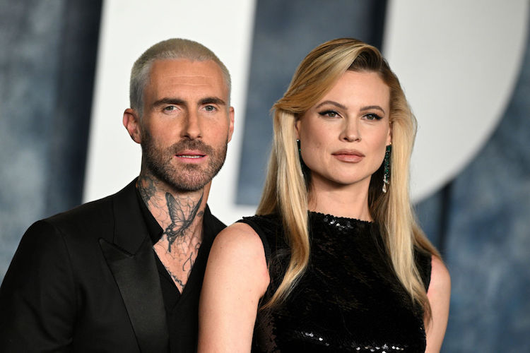 Adam Levine and Behati Prinsloo at the 2023 Vanity Fair Oscars Party