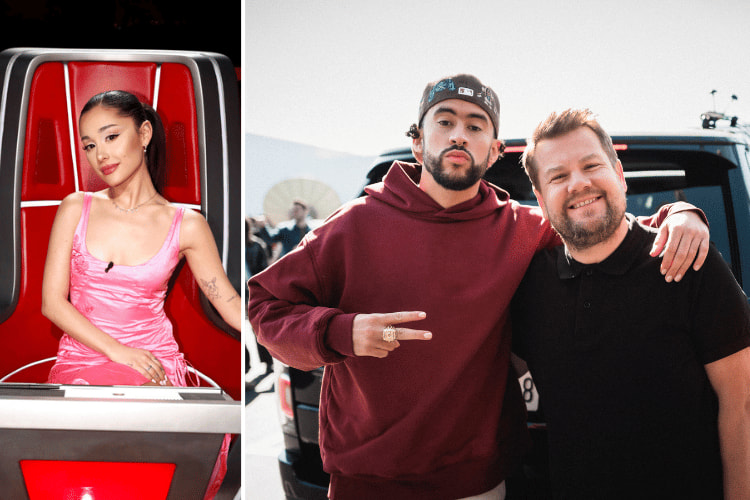 Ariana Grande on 'The Voice', Bad Bunny and James Corden on 'The Late Late Show With James Corden'
