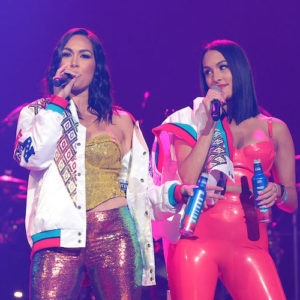 Brie Bella and Nikki Bella at Bud Light Super Bowl Music Festival