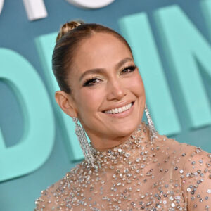 Jennifer Lopez on the ShotGun Wedding Premiere red carpet