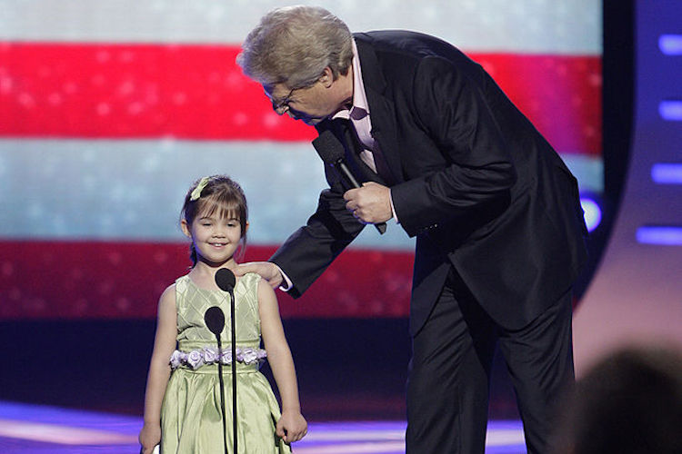 Kaitlyn Maher and Jerry Springer on 'America's Got Talent'
