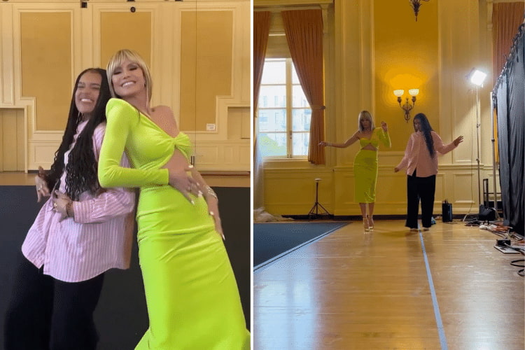 Sara James and Heidi Klum