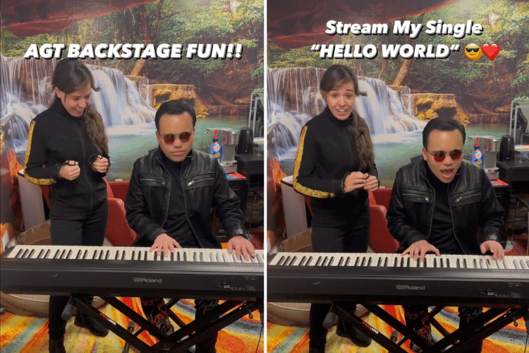 Celia Munoz sing with Kodi Lee on Instagram