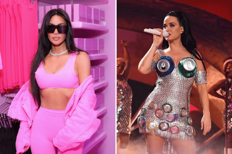 Kim Kardashian at SKIMS Valentine's Day Pop Up, Katy Perry performing at the PLAY residency in Las Vegas