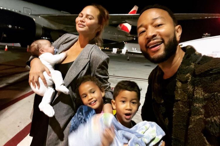 Chrissy Teigen and John Legend with their Kids