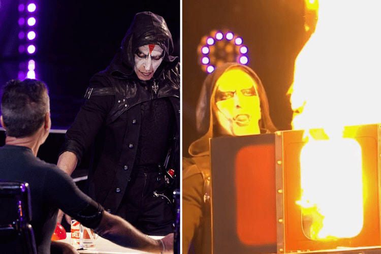 Simon Cowell gets set on fire on 'BGT'