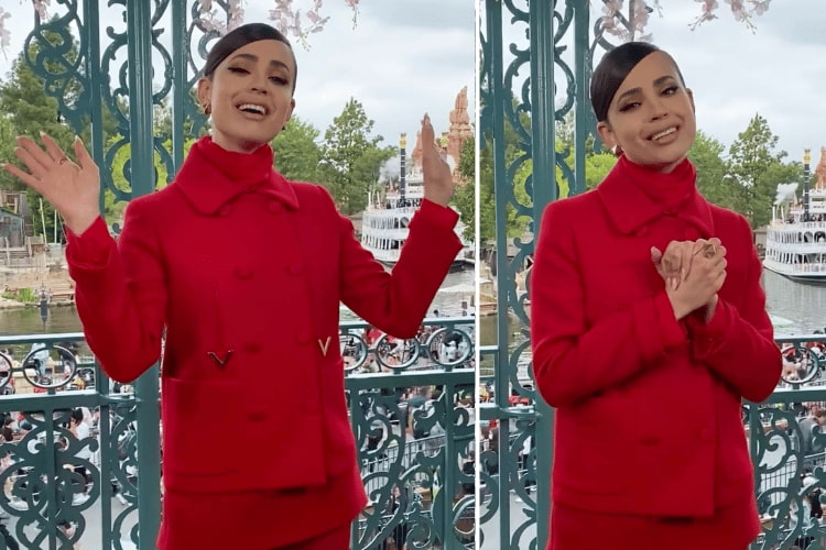 Sofia Carson at Disneyland for 'American Idol'