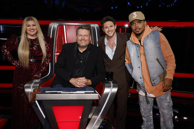 Kelly Clarkson, Blake Shelton, Niall Horan, and Chance The Rapper on 'The Voice'