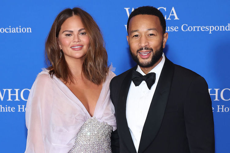 John Legend and Chrissy Tiegen at the 2023 White House Correspondents' Association Dinner at Washington Hilton on April 29, 2023 in Washington, DC