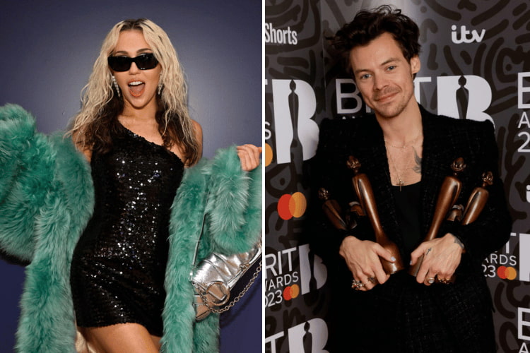 Miley Cyrus at Gucci's Intimate Celebration of Endless Summer Vacation's release, Harry Style at The BRIT Awards 2023