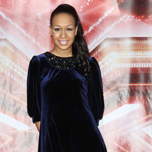 Rebecca Ferguson poses on 'The X Factor UK' red carpet