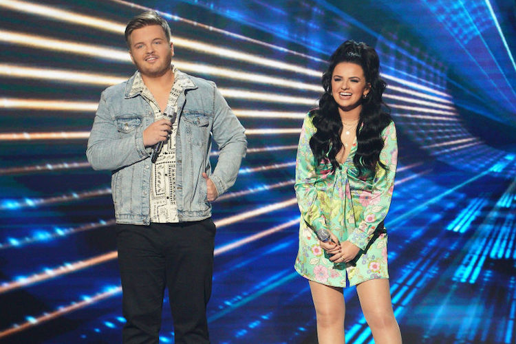 Caleb Lee Hutchinson and Maddie Poppe on the 'American Idol' stage