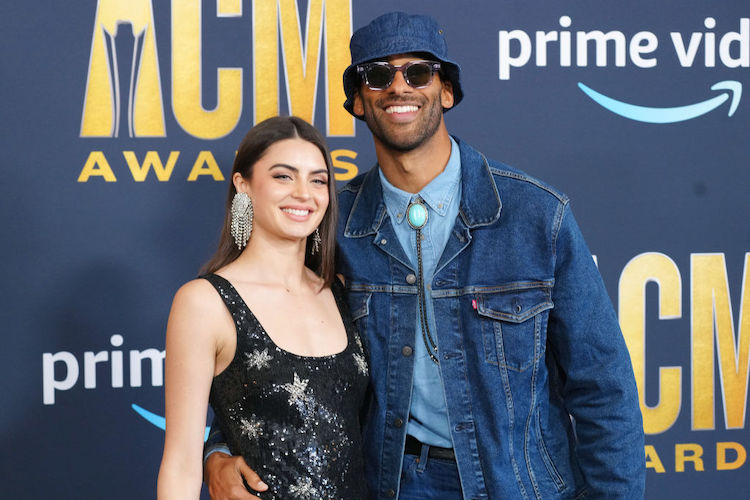 Matt James and Rachael at the 57th Academy of Country Music Awards