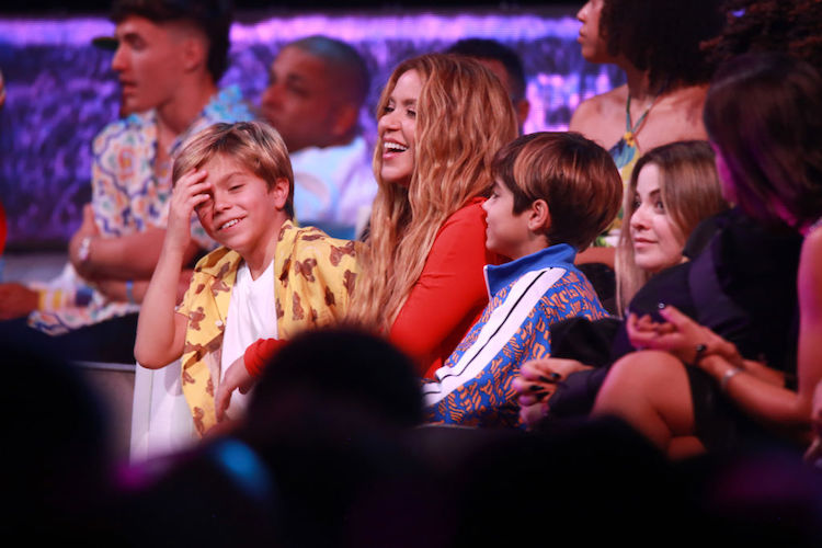 Shakira with her sons at 2023 Premios Juventud Awards