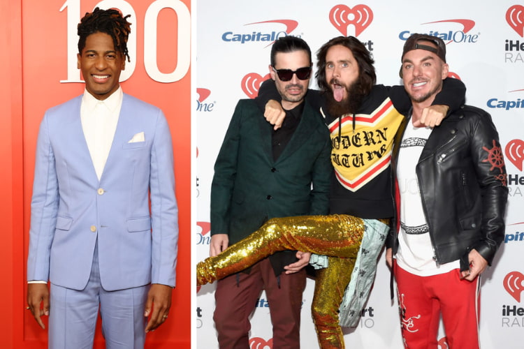 Jon Batiste on the Time100 red carpet, Thirty Seconds to Mars at the 2017 iHeartRadio Awards
