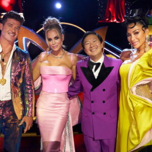 Robin Thicke, Nicole Scherzinger, Ken Jeong, and Jenny McCarthy on 'The Masked Singer' season 10