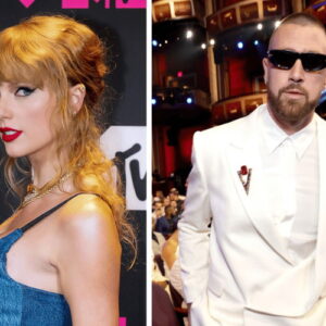 Taylor Swift at the 2023 MTV VMAS, Travis Kelce at the 2023 EPSYS
