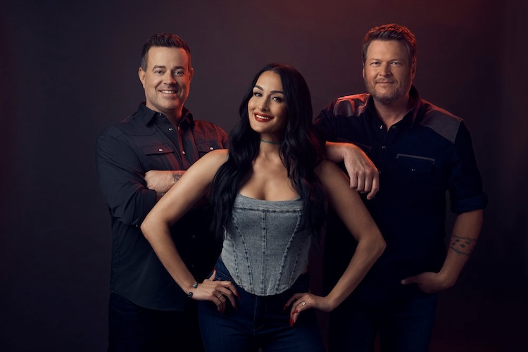 Carson Daly, Nikki Garcia, and Blake Shelton for Barmageddon