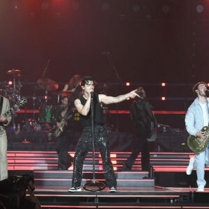 The Jonas Brothers perform at MGM Grand Garden Arena in Las Vegas Nevada
