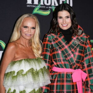 Kristin Chenoweth and Idina Menzel at the Wicked 20th Anniversary