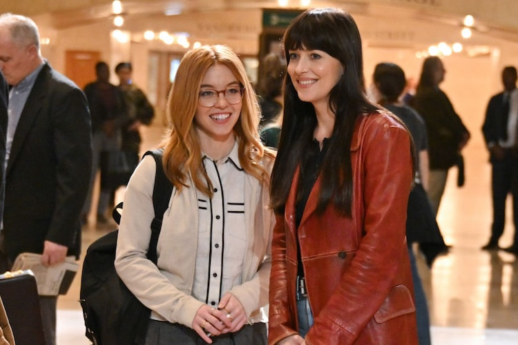 Sydney Sweeney and Dakota Johnson on the set of Madam Web